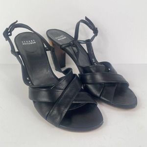Stuart Weitzman Criss-Cross Black Heels Slingback